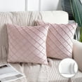 thumbnail image 3 of Phantoscope Pleated Velvet Pillow Covers, 18x18 Inch Set of 2, Square Decorative Throw Pillow Cases for Couch & Bed, Luxury Soft Cushion Covers, Light Pink, 3 of 6