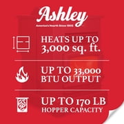 Ashley Hearth Pellet Stove Home Heater with WiFi & Bluetooth Control, AP5622-W, Black