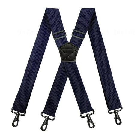 

Adult men s four clip braces are sold one by one black X-type Black Leather Black hook and buckle Black