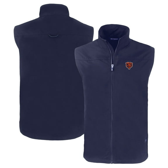 Men's Cutter & Buck  Navy Chicago Bears Throwback Charter Eco Recycled Full-Zip Vest
