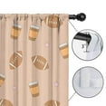 thumbnail image 4 of Blackout Kids Curtains,Light Brown Footballs and Cups Pattern Childrens Insulated Curtains Set Of 2,Bedroom Essentials,Toddler Room Decor 42"x84", 4 of 5