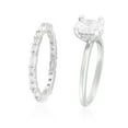 thumbnail image 2 of Believe in Brilliance Women's size 8 Fine Silver Plate Oval Bridal Ring Set with CZ Stones, 2 of 5