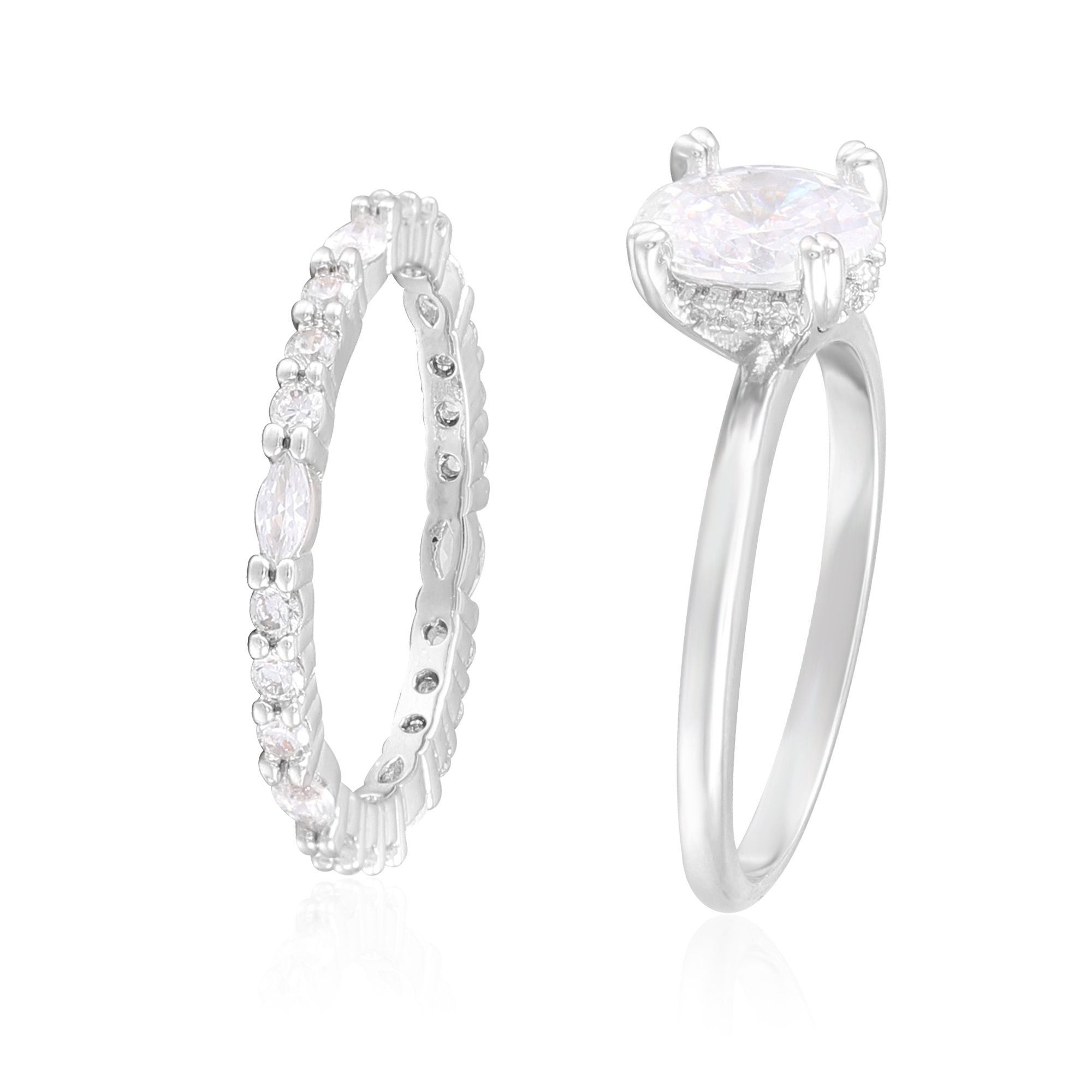 Believe by Brilliance Women's Oval Bridal Ring Set Size 8 photo 2