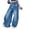 Blue, variant on ZHOGXU Fashionable Elastic Waist Loose Wide Leg Kids Pants For Girls With Pocket All Season Suitable