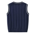 thumbnail image 3 of Tween Girls Sweaters Boys V Neck Vest Sleeveless Warm Knitted Pullover Knitwear Tops Simple Joys Size 10 Years, 3 of 3