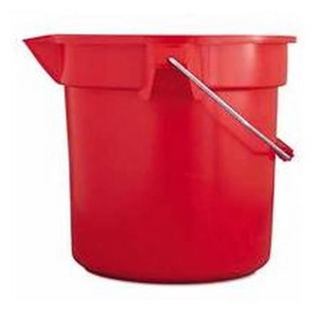 Rubbermaid Commercial 640-FG261400RED Seau Rond Brute 14 Qt., Rouge