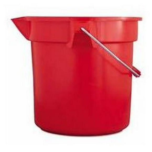 Rubbermaid Commercial 640-FG261400RED Seau Rond Brute 14 Qt., Rouge