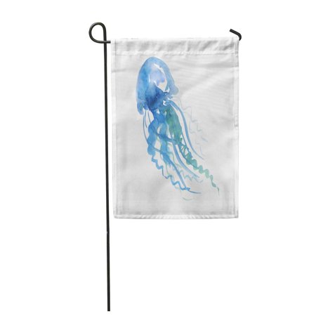 Poglip Blue Abstract Pale Color Tender Jellyfish Watercolor Painting Green Alone Garden Flag Decorative Flag House Banner 28x40 Inch Walmart Canada