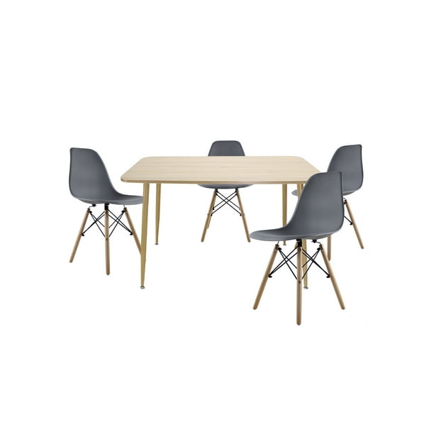Comedor Murcia Rectangular 120x70 con sillas grises para 4 personas