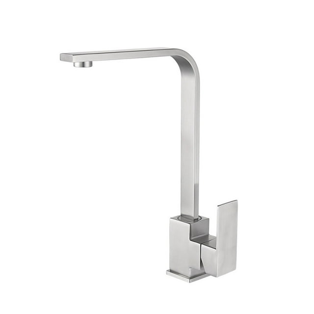 Square Kitchen Faucet 360 Degree Rotating Stainless Steel Sink Tap Swivel Spout Cold Hot Mixer