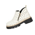 thumbnail image 2 of Willtoo Women's Vintage Low Heel Casual Ankle Boots Fashion Round Toe Side Zipper Chunky Heels Platform Boots Comfort Non-Slip Slip On Flat Shoes, 2 of 5