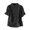 Black, variant on ZyeKqe Cotton Linen Tops for Women Short Sleeve Shirts Solid Color Blouses Tops Summer Clothes