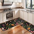 thumbnail image 3 of Kitchen Rugs Sets Of 2,Colorful Mushroom Leaf Black Pattern Anti Fatigue Kitchen Mat Rugs Non Slip Washable,Decorative Kitchen Floor Mats for Kitchen,Sink,Laundry,17"x47"+17"x47", 3 of 5