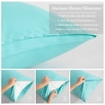 thumbnail image 5 of [Pillowcase]-Ultra Soft Brushed Microfiber Pillowcases Set, Cozy Machine Washable Bed Pillow Cases, Standard Size, Aqua Blue, 2 Piece, 5 of 8