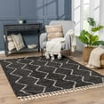 thumbnail image 3 of BoutiqueRugs Ennis Black Chevron Area Rug - Charcoal, Peach - 5'3" Round, 3 of 17