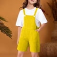 thumbnail image 6 of ZLBDYG Girls Boys Overalls Shorts Adjustable Strap Shortall Loose Casual Preppy Romper Summer Solid Pocket School 𝗨niform, 6 of 9