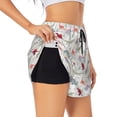 thumbnail image 1 of Balery Cute Dinosaur Pantalones cortos deportivos para mujer con forro y dos bolsillos, elásticos, para entrenamiento, gimnasio, yoga-Medium, 1 of 7