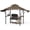 Brown, variant on 8x5 ft Grill Gazebo with Adjustable Dual Side Awnings, 2-Tier BBQ Shelter with 2 Shelves, Hooks, 4 LED Lights & Ceiling Hook, Steel Frame Canopy for Backyard Garden, Khaki