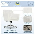 thumbnail image 5 of Serta Ashland Office Desk Chair, Button Tufted Mid-Back, Memory Foam Cushion, Chrome Swivel Base, White, 5 of 10