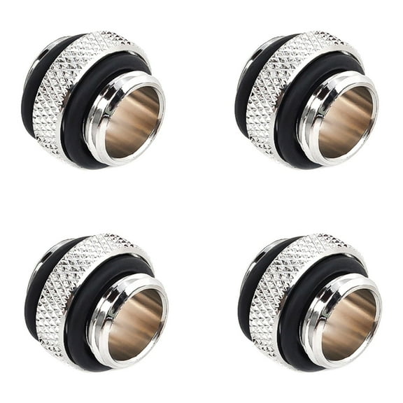 Bitspower G1/4" 5mm Male to Male Fitting, Silver Shining, 4-pack