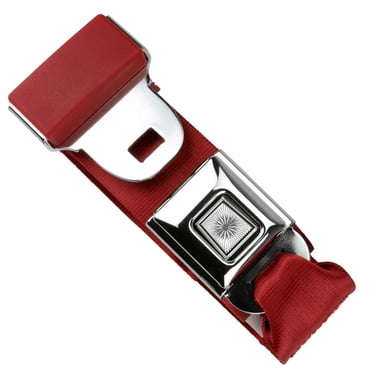 RetroBelt Bright Red Pushbutton Lap Seat Belt 90" With Hardware Seatbelt Safety