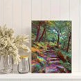 thumbnail image 2 of Psychedelic Forest Path Canvas Painting，Vibrant Nature Wall Decor for Living Room Bedroom Hallway, 2 of 8