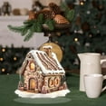 thumbnail image 5 of Snow Room House Decorations - 2D Wooden Gingerbread House & Village Decor, Christmas Centerpiece with Base for Winter Tiered Tray, Xmas Home & Kitchen (1 Pcs,7.8"), 5 of 7