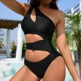 thumbnail image 5 of Gibobby Trajes de Baño Mujer Completo Traje de baño de mujer Bikini sexy Traje de baño unido de color sólido Traje de baño de cintura alta Traje de playa(Negro,M), 5 of 5