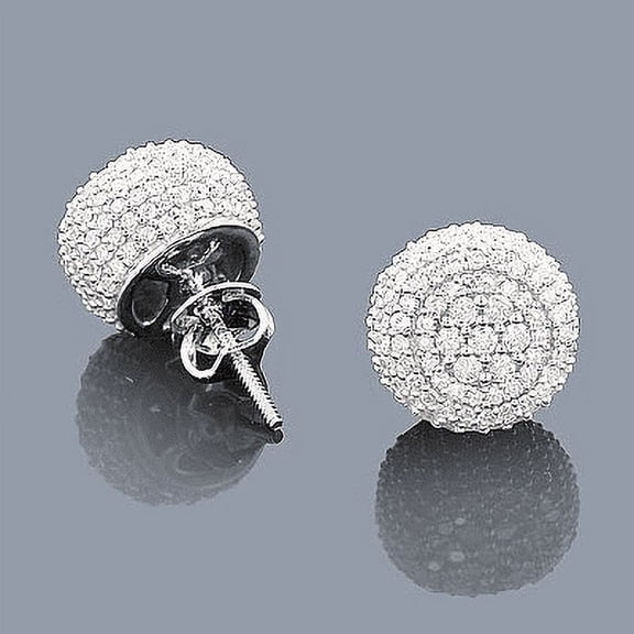 2Ct Round Cut Lab Created Diamond Cluster Stud Earrings in 14k White Gold Plated