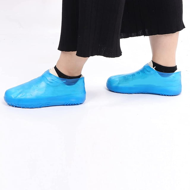 Cubiertas de zapatos de lluvia, cubiertas de zapatos de silicona impermeables reutilizables, cubiertas de zapatos plegables no deslizantes, protectores de zapatos unisex Feliz Sencillez