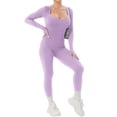 thumbnail image 6 of Women Yoga Jumpsuits Workout Ribbed Long Sleeve Sport Jumpsuits, 6 of 7