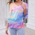 thumbnail image 2 of Womens' Fashion 3/4 Sleeve Plus Size Shirts Tops Spring And Summer Print Top Collar Button Sexy Shirt 3/4 Sleeve Long Sleeve V Neck Top/Shirt Gifts for Womens, 2 of 7