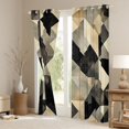 thumbnail image 3 of jejeloiu Vintage Triangle Rhombus Curtains Pack of 2 (42x84 Each),Abstract Geometric Art Curtains Blackout,Beige Black Bedroom Curtains For Kids,Ultra Soft Home Decor, 3 of 6
