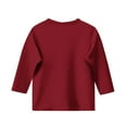 thumbnail image 4 of YLSDY 3/4 Length Sleeve Big Girls Tops Knit Crewneck Loose Fit Cute Shirts Pit Striped Casual Workout Three Quarter Blouses Wine 120, 4 of 4