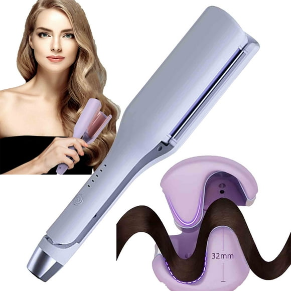 EARKITY 2 Barrel Wavy Curling Iron Hair Curler, Hair Waver Tool, Beach Wave Hair Curler Curling Wand, Double Barrel Wavy Curler for Short Long Hair Dual Voltage