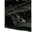 thumbnail image 6 of INSPIRE CHIC Women's  Square Neck Glitter Star Pattern Short Sleeve Velvet Top XS Black, 6 of 7