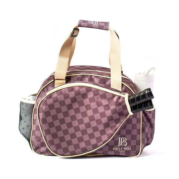 Checkered Chic Brown Stylish & Versatile Pickleball Bag