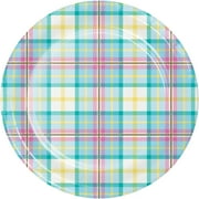 Easter Plaid Dessert Plates, 24 Count for 24 Guests