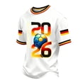 thumbnail image 2 of Soccer Cup 2026 Jersey for Men, Crew Neck Short Sleeve Deutschland Graphic Tee with Ball & Number Print - Quick Dry Mesh Athletic Top for Match Day & Training White M, 2 of 4
