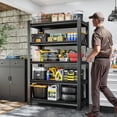 thumbnail image 2 of Metal Garage Storage Shelves Heavy Duty Shelving Unit 5 Tier Steel Adjustable Organizing Shelves 2500 LBS Capacity Industrial Shelving Ideal for Garage Tote Basement Pantry Outdoor, 71”H*36”W*16”D, 2 of 8
