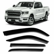 JSP Tape-On Window Rain Guard | Compatible with Dodge RAM Crew Cab | 2019, 2020 | Outside Channel Vent Visor | Adhesive Mount Wind Deflector | 4-Piece | Stay Dry