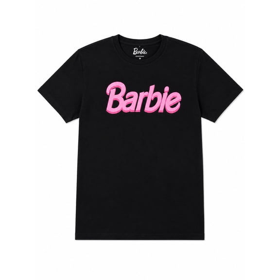 Barbie Women's Juniors Black Graphic T-Shirt, Size L
