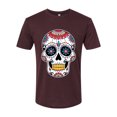 thumbnail image 2 of Wild Bobby Day Of The Dead Sugar Skull Pop Culture Men Premium Tri Blend Tee, Cardinal, Small, 2 of 5