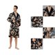 thumbnail image 4 of Bata De Hombre Kimono Albornoz Satén Ropa De Dormir Larga Bata Cárdigan Pijamas Japoneses Ropa De Dormir Cuello En V con Bolsillos Y Cinturón, 4 of 6