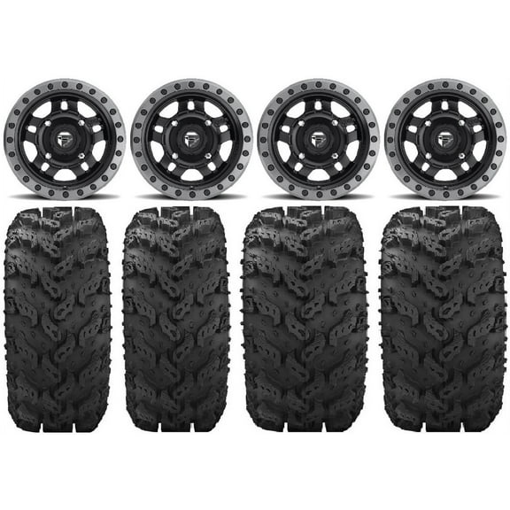 Fuel Anza Black 14" Wheels 27" Reptile Tires Sportsman 550 850 1000
