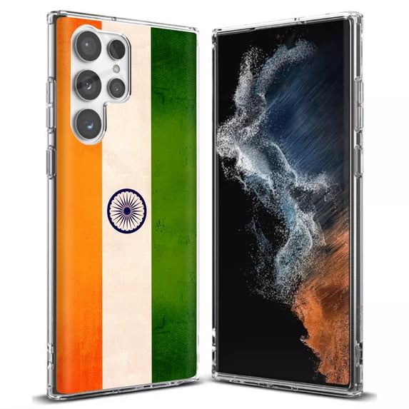 TalkingCase Slim Phone Case Compatible for Samsung Galaxy S22 Ultra 5G, Old Flag India Print, Thin Light, Flexible, Soft, USA