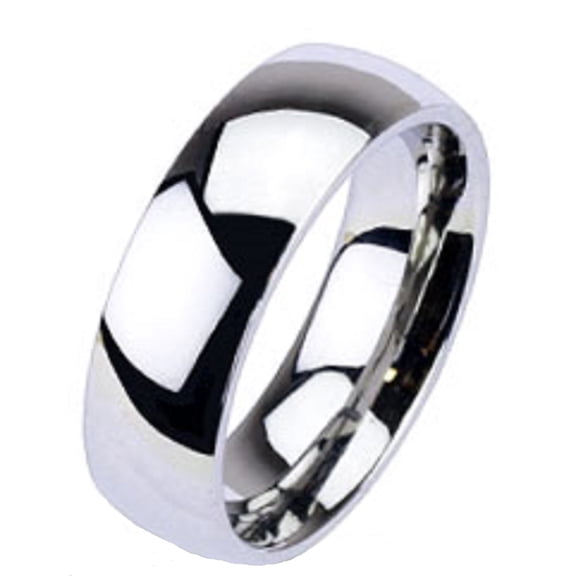 Stainless Steel Simple Silver Unisex 6mm Band Size 7