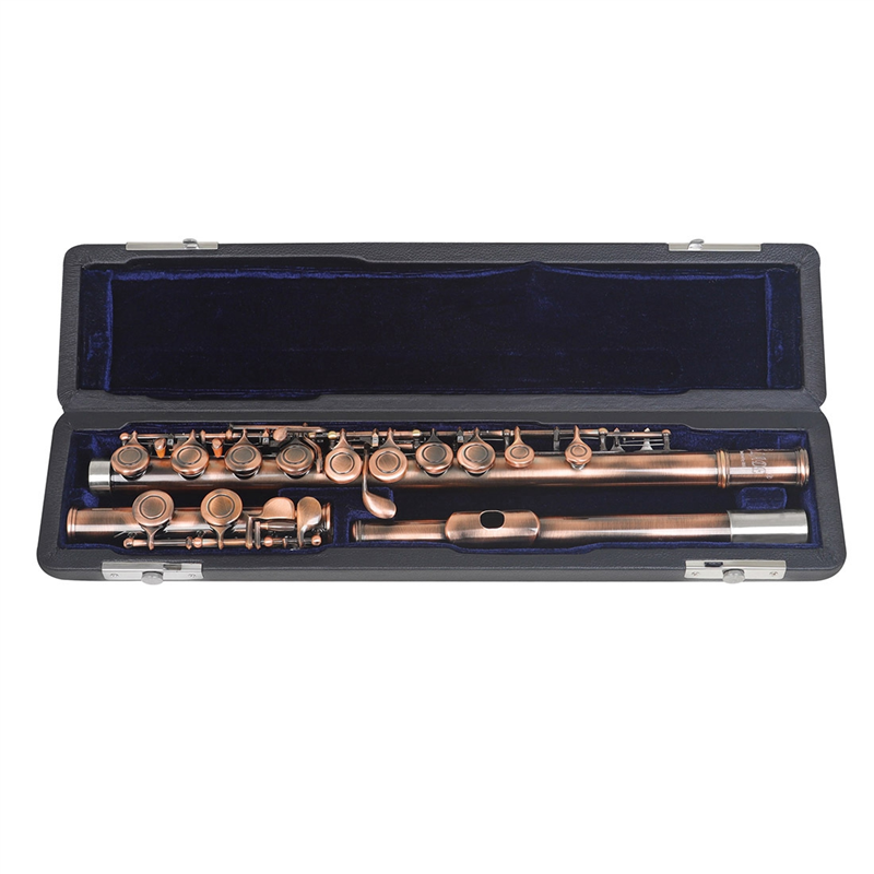Key　Instruments　Woodwind　Copper　Flute　Storage　Flute　Musical　Accessories　Box　Green　Professional　Antique　with　16　Hole