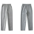 thumbnail image 4 of Ltctricy Unisex Children's Sweatpants Girls Boys Cotton Elastic Waist Straight Leg Pull on Pants Casual Athletic Joggers(Gray,14-16 Years), 4 of 7