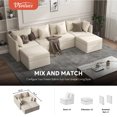 thumbnail image 6 of Bestco Sectional Couch/Futon Sofa Bed, Variable Modular Oversized Couch, U Shaped Couch, Convertible Sofa Set for Living Room, Furniture for Living Room, Beige, 6 of 9